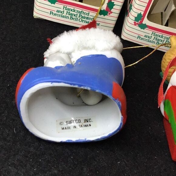 Ornaments set of 3 vintage hand painted and crafted animal bell ornaments by Gif - Picture 8 of 10